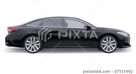 Black large business sedan for work and family. 3D illustration 87555992