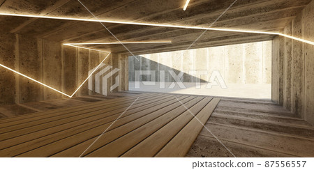 empty concrete industrial basement hall futuristic design 3d render illustration empty concrete industrial basement hall futuristic design 3d render illustration 87556557
