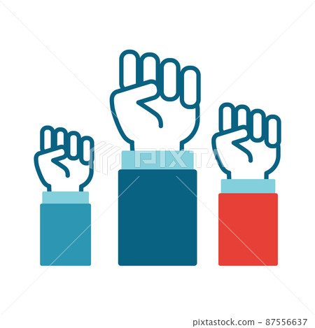 Vector illustration of cartoon protest icon on...-插圖素材 [87556637] - PIXTA圖庫