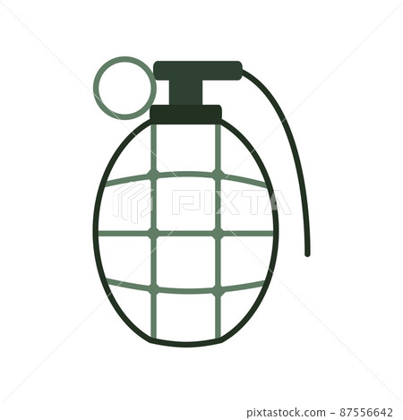 Vector illustration of cartoon grenade icon on white background. Vector illustration of cartoon grenade icon on white background. 87556642