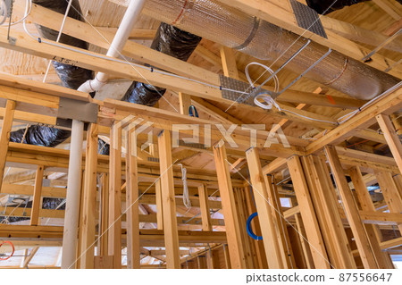 Installing air condition system for ceiling air ventilation and cleaning system pipes Installing air condition system for ceiling air ventilation and cleaning system pipes 87556647