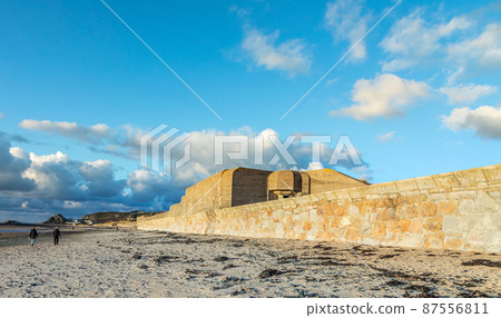 WWII concrete nazi bunker on the seashore of Saint Ouens Bay, bailiwick of Jersey, Channel Islands WWII concrete nazi bunker on the seashore of Saint Ouens Bay, bailiwick of Jersey, Channel Islands 87556811