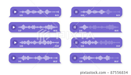 Voice, audio message, speech bubble. SMS text frame. Social media chat or messaging app conversation Voice, audio message, speech bubble. SMS text frame. Social media chat or messaging app conversation 87556834
