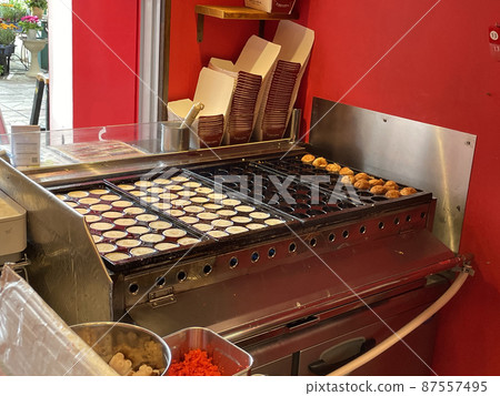 Image of the inside of a takoyaki shop Image of the inside of a takoyaki shop 87557495