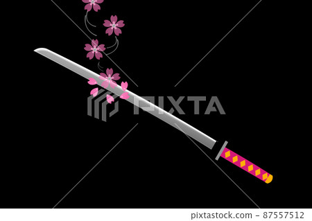Japanese sword and cherry tree Japanese sword and cherry tree 87557512