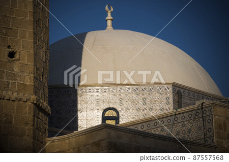 Domed mosque in Jaffa on the coast by Tel Aviv 87557568