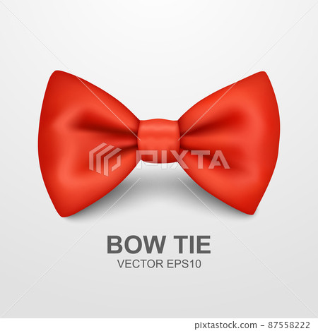 Vector 3d Realistic Red Bow Tie Icon Closeup... - Stock Illustration ...