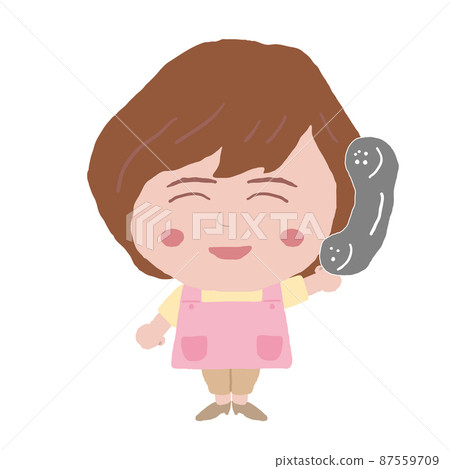 女圍裙幼兒園老師插畫素材 女圍裙幼兒園老師插畫素材 87559709