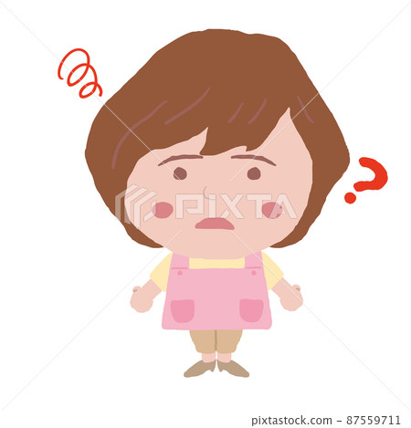 Female apron nursery teacher illustration material Female apron nursery teacher illustration material 87559711