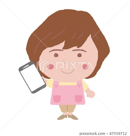 Female apron nursery teacher illustration material Female apron nursery teacher illustration material 87559712