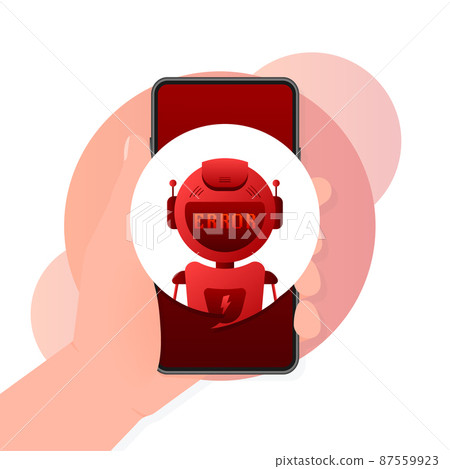 Error chatbot glyph icon. Silhouette symbol. Talkbot with error in speech bubble. Error bot. Artificial intelligence Error chatbot glyph icon. Silhouette symbol. Talkbot with error in speech bubble. Error bot. Artificial intelligence 87559923