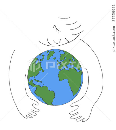 Cartoon - Hand holding earth with leaf, colorful and serene - CleanPNG /  KissPNG