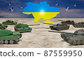 Russia-Ukraine tensions escalate about the NATO expansion, 3D rendering. 87559950