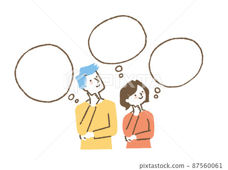 深信不疑的夫婦和演講bubble_color 87560061