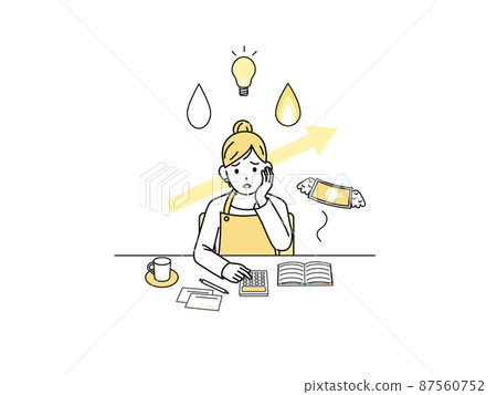 Housewives who are worried about rising utility bills Housewives who are in trouble with expenses 87560752