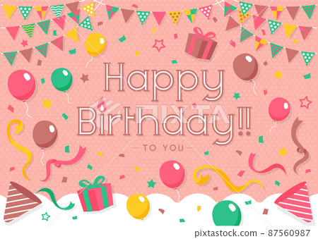 Happy Birthday Happy Birthday Birthday Card Template Illustration 87560987
