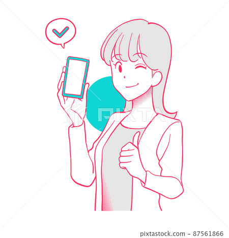 操作智能手機檢查的女人 操作智能手機檢查的女人 87561866