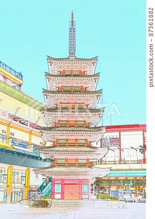Estimated restoration model Sagami Kokubunji seven-fold tower Ebina 7 Estimated restoration model Sagami Kokubunji seven-fold tower Ebina 7 87561882