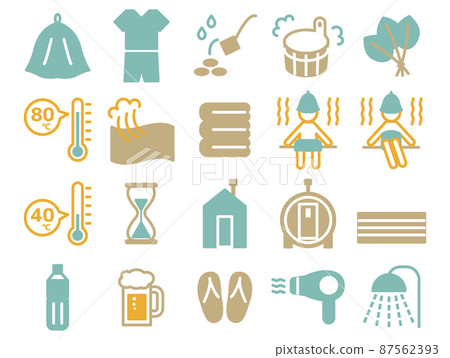 Sauna-related illustration set_Borderless 87562393