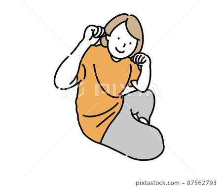 一個擺著貓式胡鬧的女孩 87562793