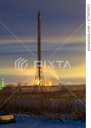 Smoke from pipes of the plant. Endurance. 87563915