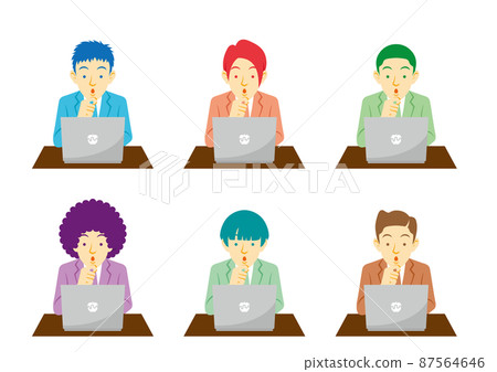 Illustration of a man in a suit without a main line 87564646