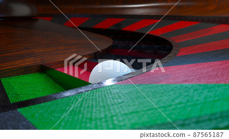 Casino roulette with closeup the white ball.3d render Casino roulette with closeup the white ball.3d render 87565187