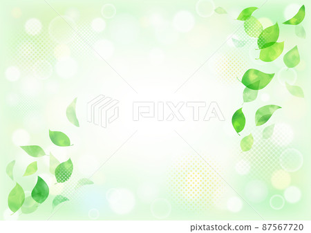 Watercolor handwritten fresh green frame background 87567720