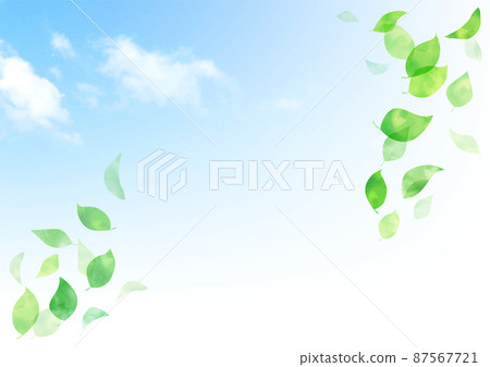 水彩手寫新鮮綠色框架背景 水彩手寫新鮮綠色框架背景 87567721