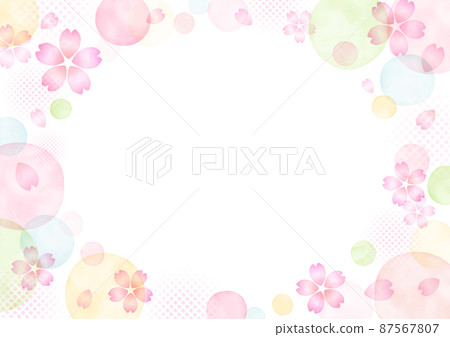 手繪水彩櫻花簡約框架設計 手繪水彩櫻花簡約框架設計 87567807