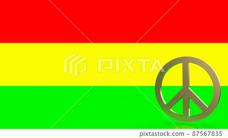 The gold peace symbol on background color 3d rendering The gold peace symbol on background color 3d rendering 87567835