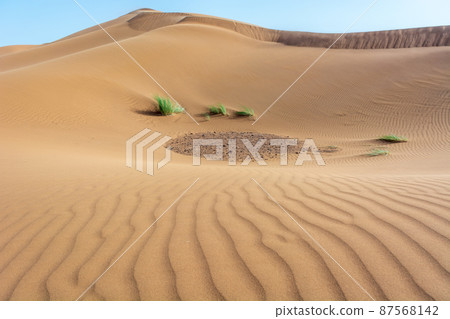 Erg Chebbi, sand desert of Merzouga, southeast of Morocco. Popular destination for travellers. Erg Chebbi, sand desert of Merzouga, southeast of Morocco. Popular destination for travellers. 87568142