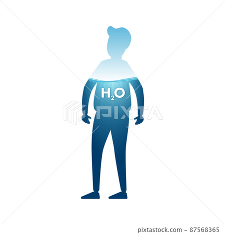 Water body balance. H2O level. Healthy lifestyle. Vector stock illustration. Water body balance. H2O level. Healthy lifestyle. Vector stock illustration. 87568365