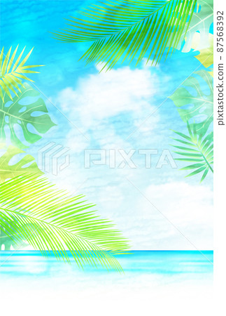 新鮮的綠色海葉背景 新鮮的綠色海葉背景 87568392