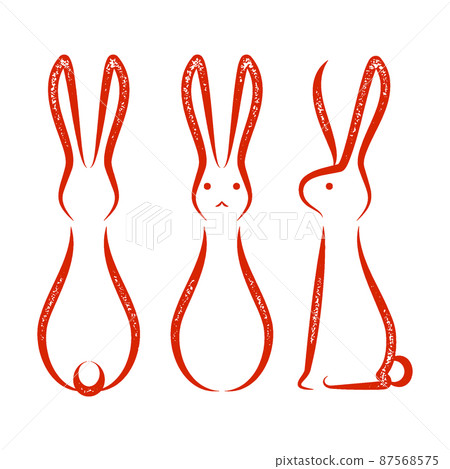 Stamp style rabbit illustration - Stock Illustration [87568575] - PIXTA