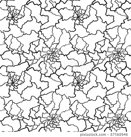 kintsugi art seamless pattern of splinters and different shards fragments with thin lines. 87568946