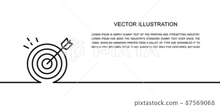 Vector target, goal one line icon. Continuous one line 87569068