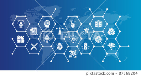 Creative editable icons design illustration. Innovation, startup, artwork, project, idea icon promotion banner for graphic web design. Creative editable icons design illustration. Innovation, startup, artwork, project, idea icon promotion banner for graphic web design. 87569204