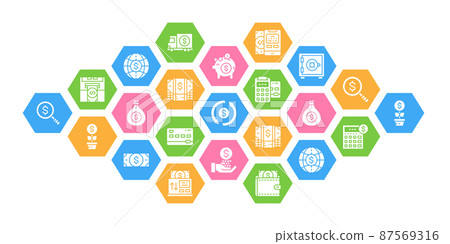 Banking web design banner and presentation. Credit Card, Currency Exchange, Atm, Terminal vector illustration. 87569316