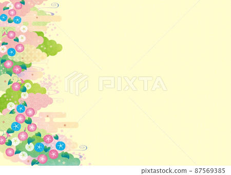 Background material-Japanese pattern morning glory 2022-2-2 87569385