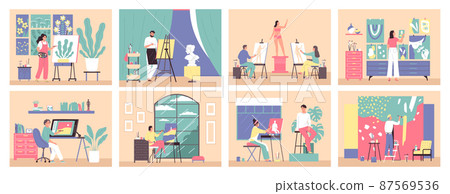 Painting Studio Compositions Set 87569536