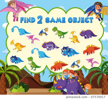 Find object game template of dinosaur Find object game template of dinosaur 87570917