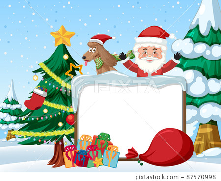 Empty banner in Christmas theme with Santa Claus Empty banner in Christmas theme with Santa Claus 87570998