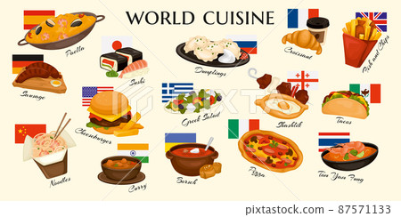 World Cuisine Dishes Set 87571133