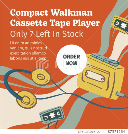 Compact walkman cassette tape player in shops 87571264