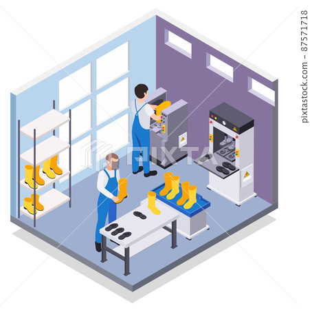 Rubber Production Isometric Composition 87571718