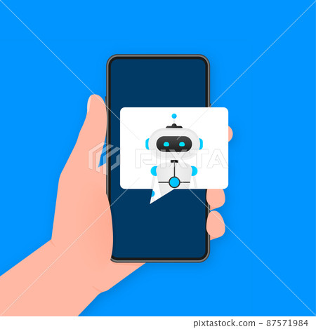 Chatbot icon concept, chat bot or chatterbot. Robot Virtual Assistance Of Website Or Mobile Applications. Vector illustration Chatbot icon concept, chat bot or chatterbot. Robot Virtual Assistance Of Website Or Mobile Applications. Vector illustration 87571984