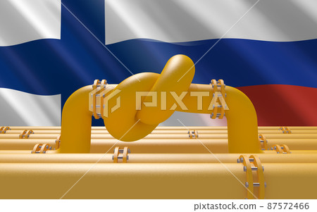Energy sanctions against Russia. Conceptual 3D illustration 87572466