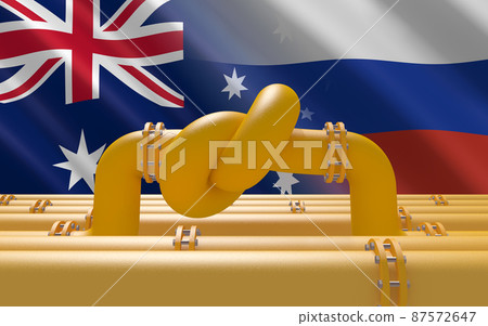 Energy sanctions against Russia. Conceptual 3D illustration Energy sanctions against Russia. Conceptual 3D illustration 87572647