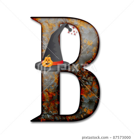 3D render of halloween alphabet capital letter with hat 3D render of halloween alphabet capital letter with hat 87573000